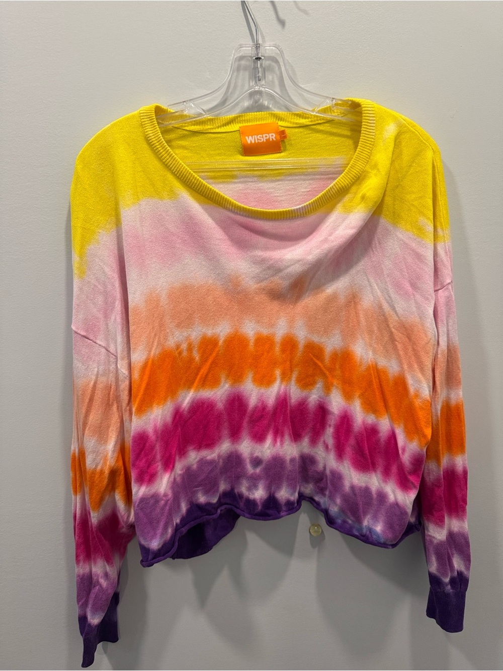 Wispr Tie-Dye Long Sleeve sweater in Yellow, Pink & Purple